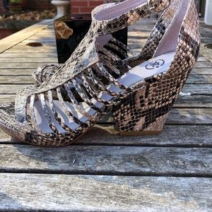 Brooks Brothers Snakeskin Platform Sandals